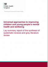 Universal approaches to improving children and young people’s mental health and wellbeing: Lay summary report of the synthesis of systematic reviews and grey literature review